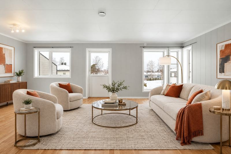Living room after virtual staging